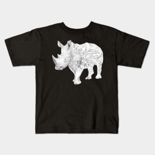 Rhino black and white Kids T-Shirt